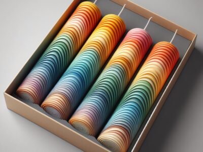 Velas artesanales de diferentes formas, olores y colores
